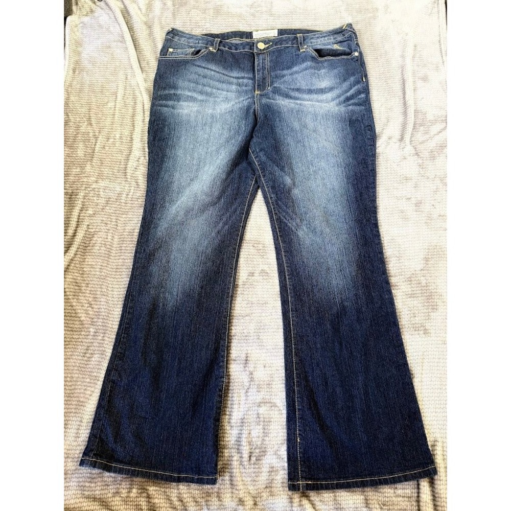 Phat Fashions Silver Label Jeans Dark Wash Denim Stretch Plus 22 Logo 40X32.